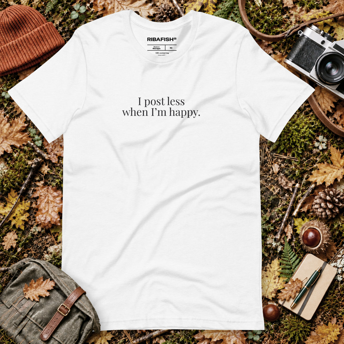 I post less when I’m happy. / Unisex t-shirt / Solid White Blend