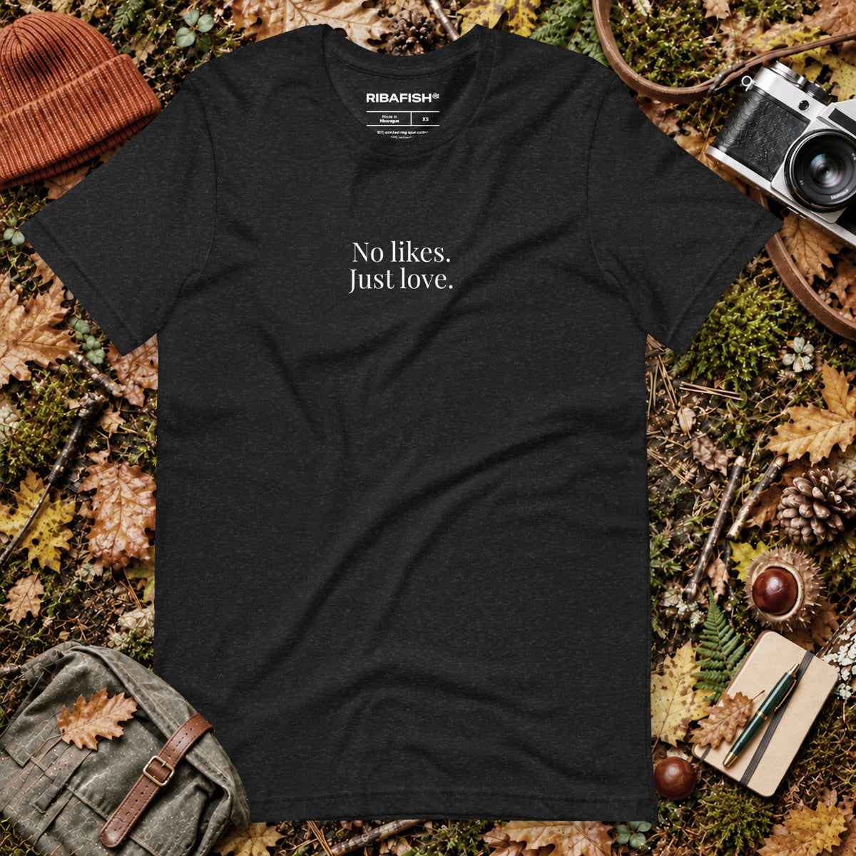 No likes. Just love. / Unisex t-shirt / Black Heather