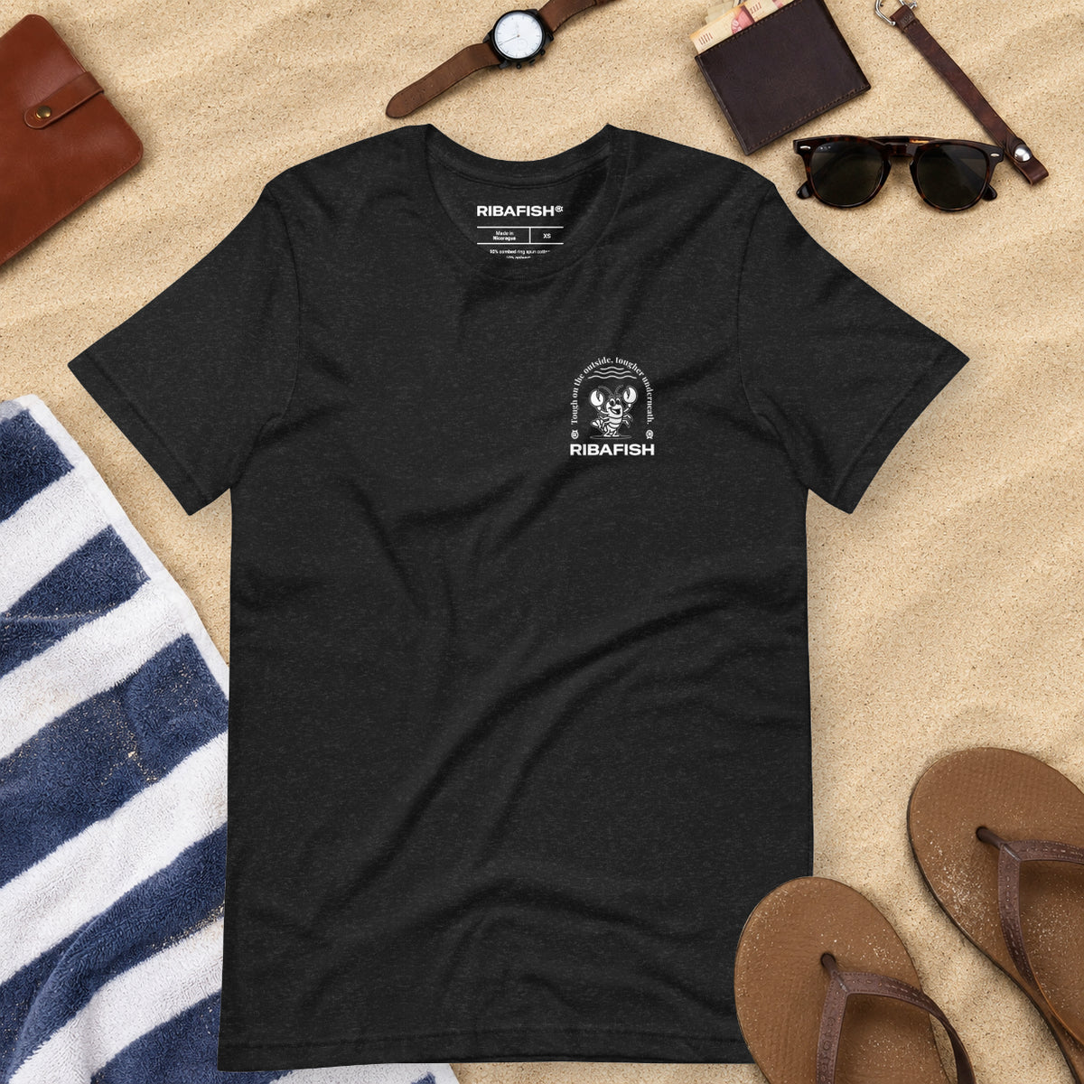 Tough on the outside, tougher underneath. / Unisex t-shirt / Black Heather