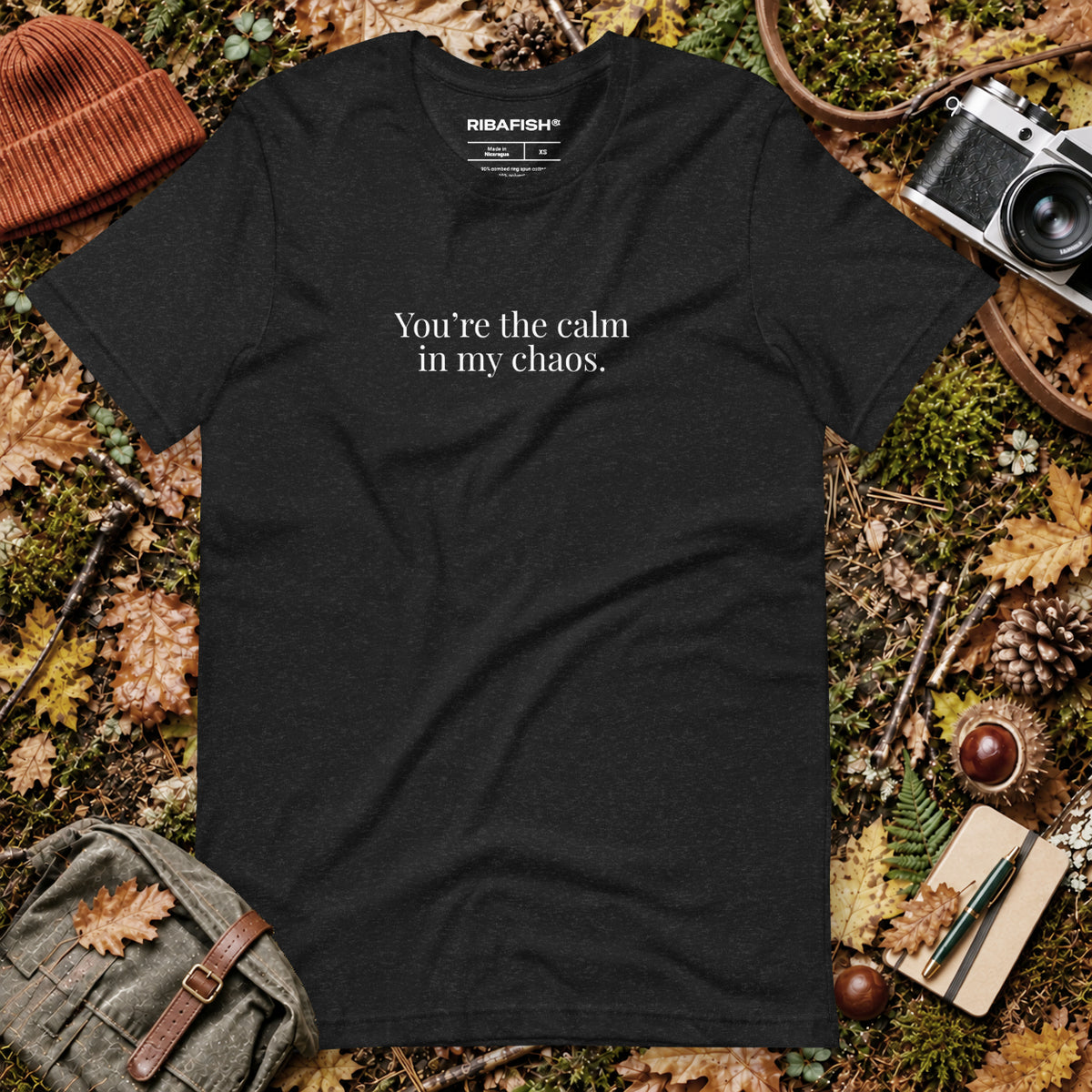 You’re the calm in my chaos. / Unisex t-shirt / Black Heather
