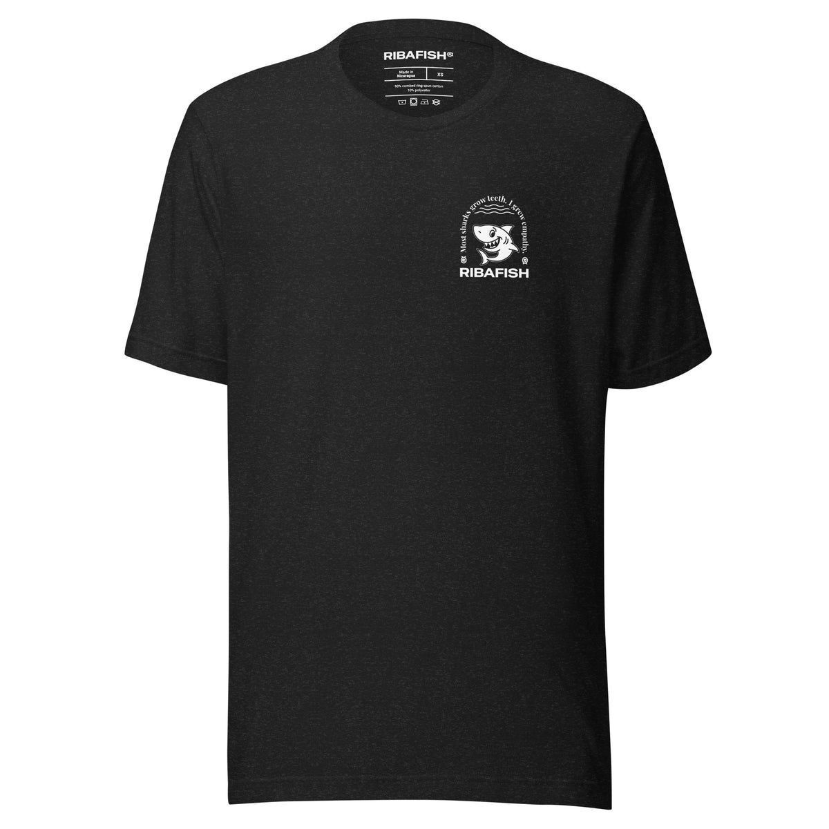 Most sharks grow teeth. I grew empathy. / Unisex t-shirt / Black Heather